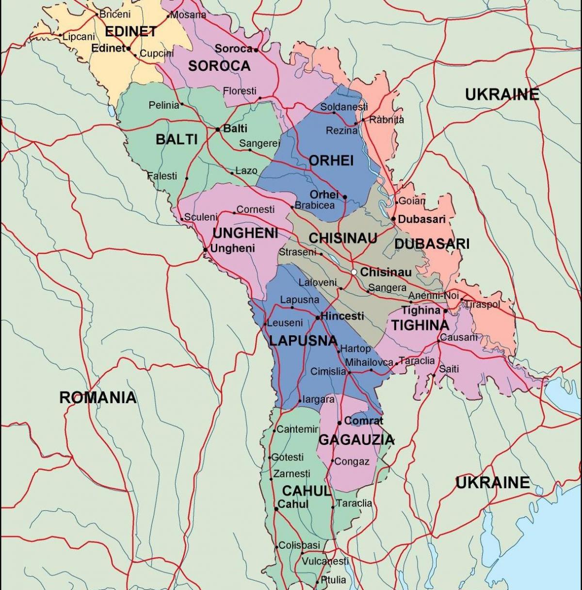 Карта Молдовы политические