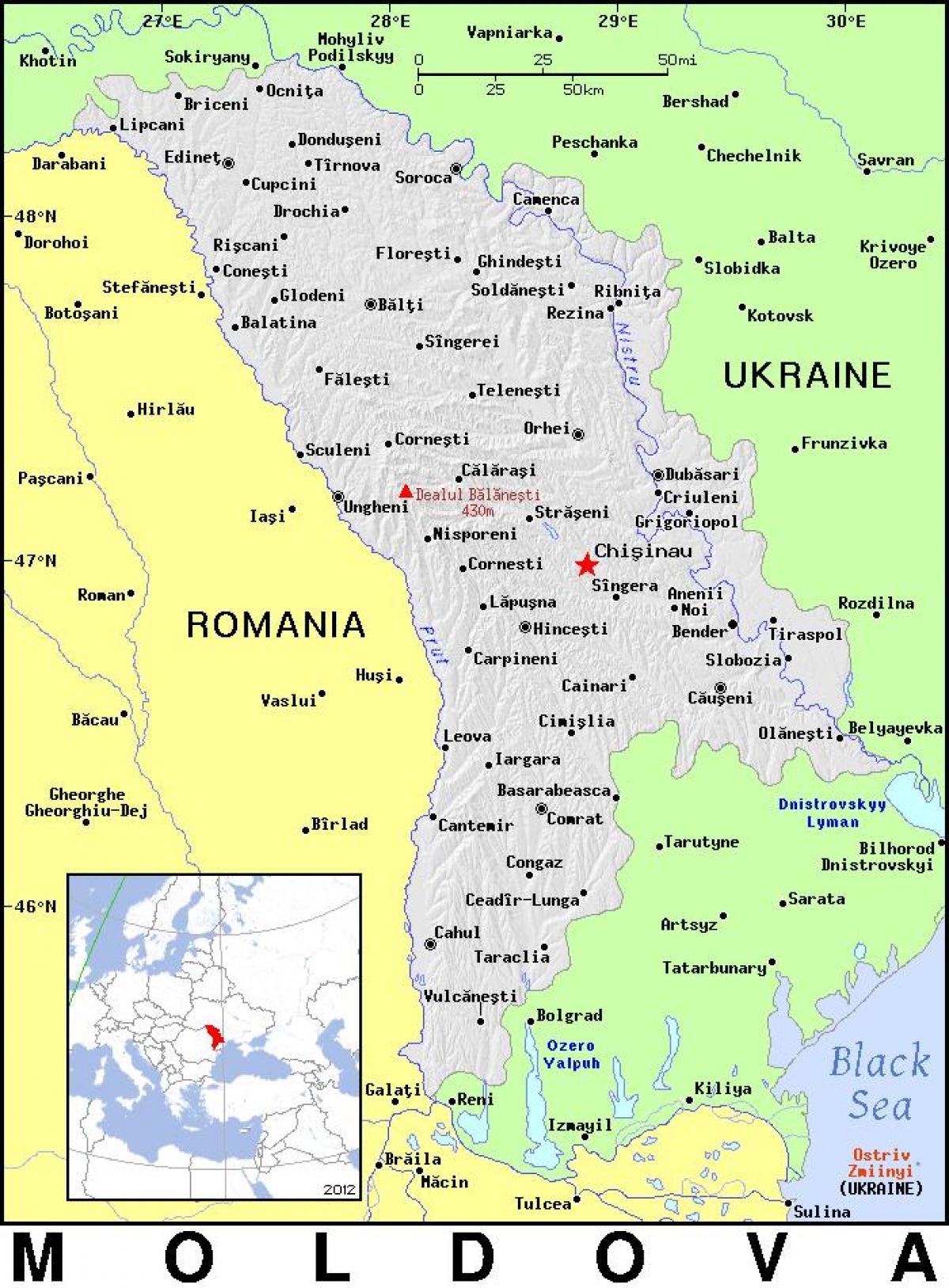 Карта Молдовы стране 